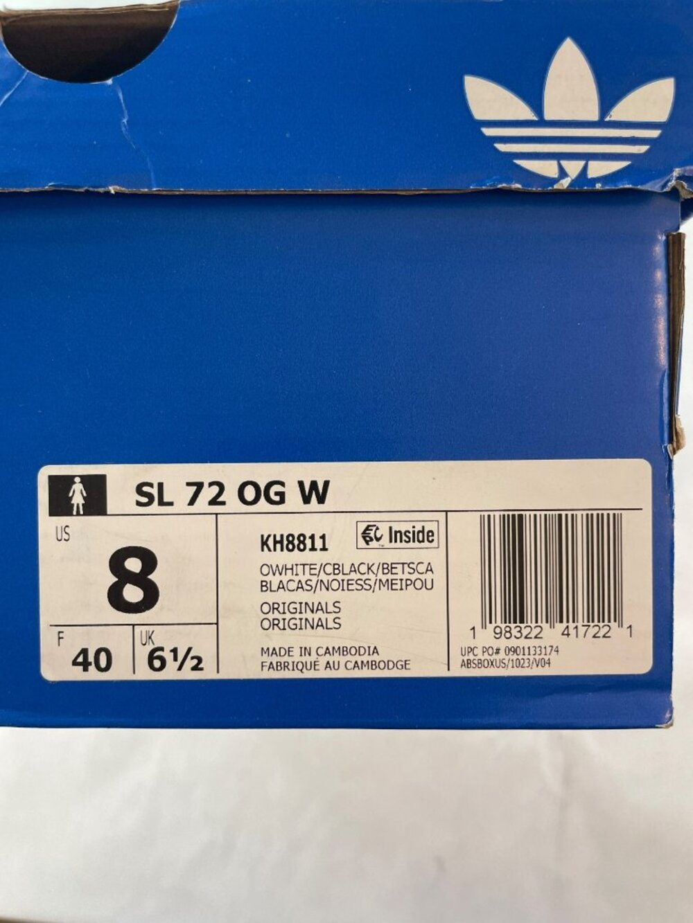 Adidas SL 72 OG W Zebra Print Sneakers Black/White Women's Size 8 NIB - Picture 6 of 10